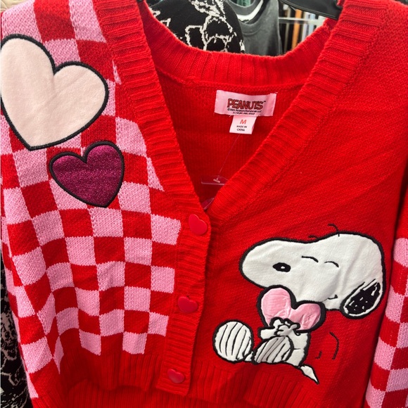 Peanuts Red and Pink Snoopy Cardigan - Picture 3 of 7